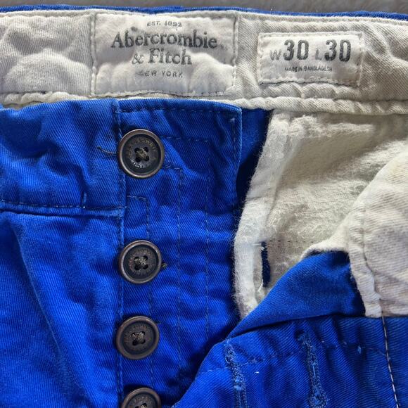 Abercrombie & Fitch Slim Straight Men’s Royal Blue Chino Pants Size 30/30 Preppy - Picture 5 of 6